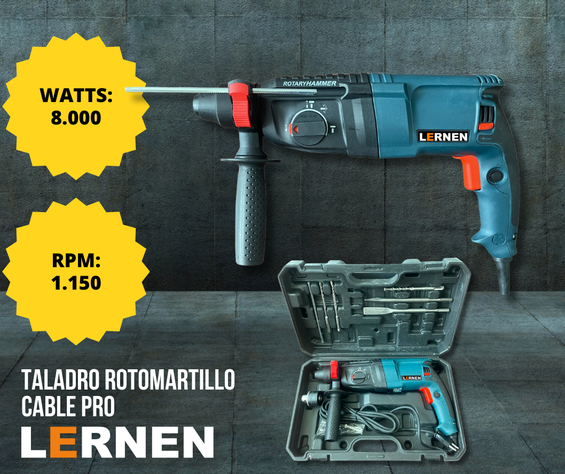 Kit Rotomartillo 800 W + Maletín Portátil + Accesorios-5