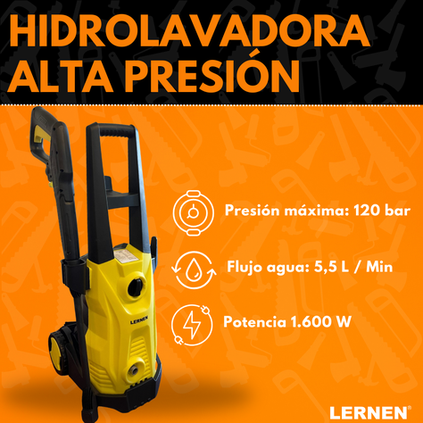 Hidrolavadora 1600w Con Jabonera Espumador 120bar 5.5 L/min-1