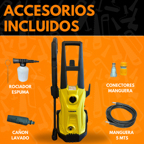 Hidrolavadora 1600w Con Jabonera Espumador 120bar 5.5 L/min-2