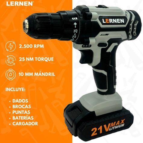 Kit Taladro Destornillador Inalámbrico 21v + 2 Baterías-1