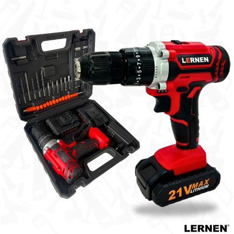 Taladro Percutor Destornillador Inalámbrico 21v + 2 Baterías-3