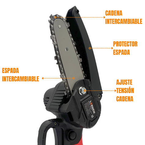 Motosierra Podadora Eléctrica 4" + 2 Baterias-2