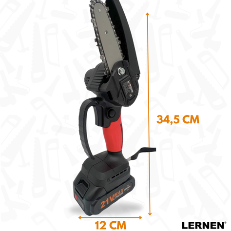 Motosierra Podadora Eléctrica 4" + 2 Baterias-5
