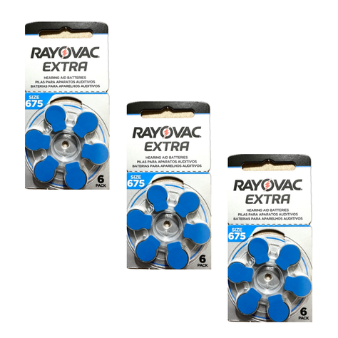 Pack 18 Pilas Rayovac  675 auditiva 1,45V -0