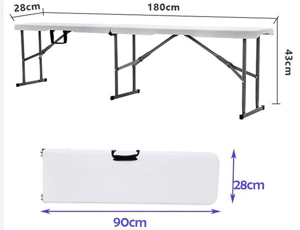 Bancas plegables tipo maleta 183cm-3