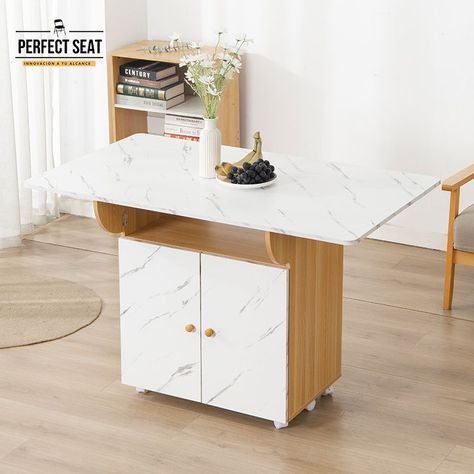 Mesa comedor Isla Multiuso Blanco/Bambú-1
