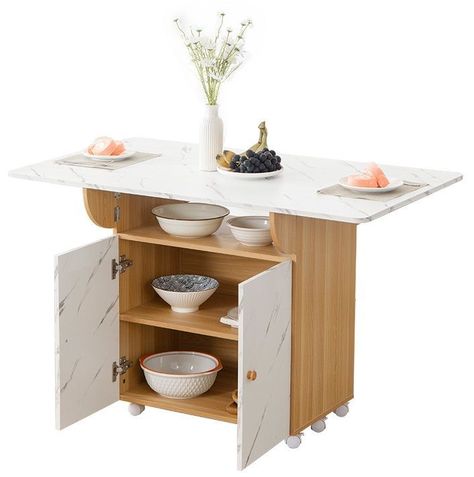 Mesa comedor Isla Multiuso Blanco/Bambú-0