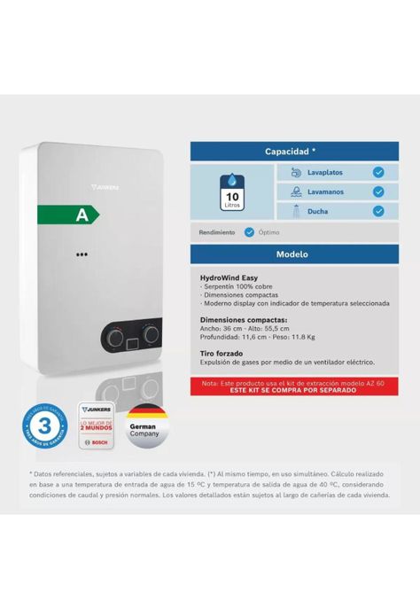 CALEFON JUNKERS GAS LICUADO 10 L. TIRO FORZADO-2