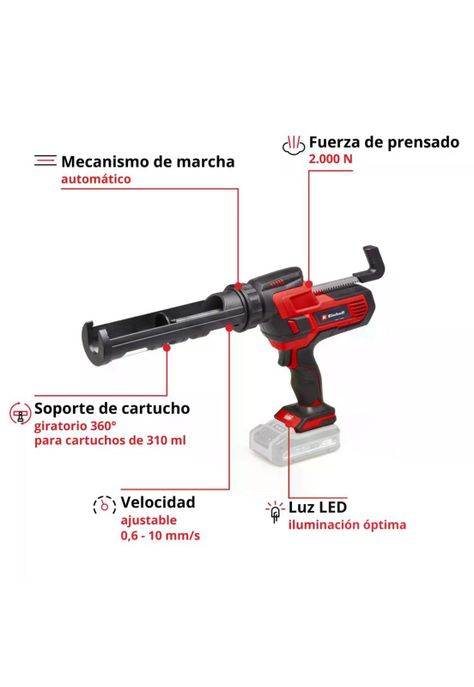 PISTOLA CALAFATERA EINHELL TE-SG 18/10 Li - Solo 18v-2