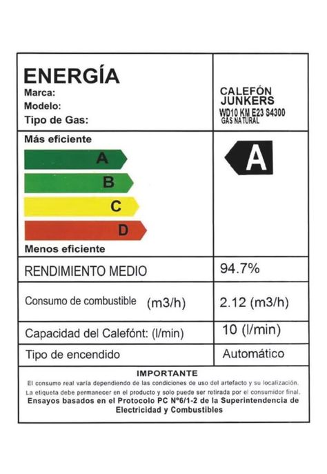 CALEFON JUNKERS WD 10 KME 23 GAS NATURAL 10 L. TIRO FORZADO-5