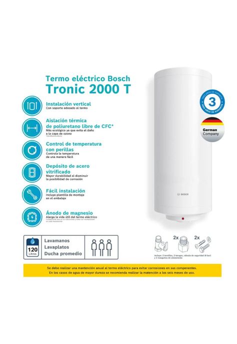 TERMO ELECTRICO COLGAR BOSCH 120 LTS-2