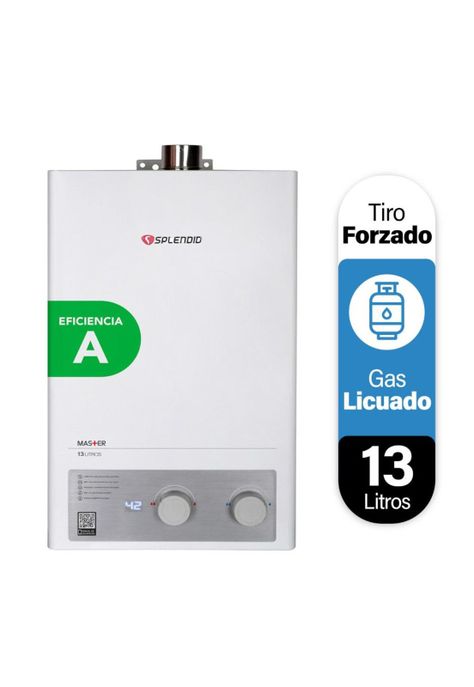 CALEFON SPLENDID 13LT GAS LICUADO MASTER TIRO FORZADO ION-0