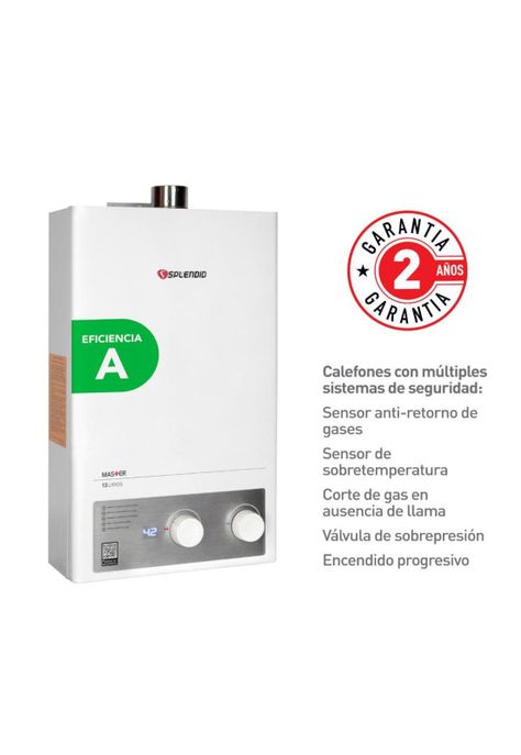 CALEFON SPLENDID 13LT GAS LICUADO MASTER TIRO FORZADO ION-4