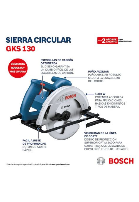 SIERRA CIRCULAR BOSCH GKS 130 PROF 1300W 180MM-9