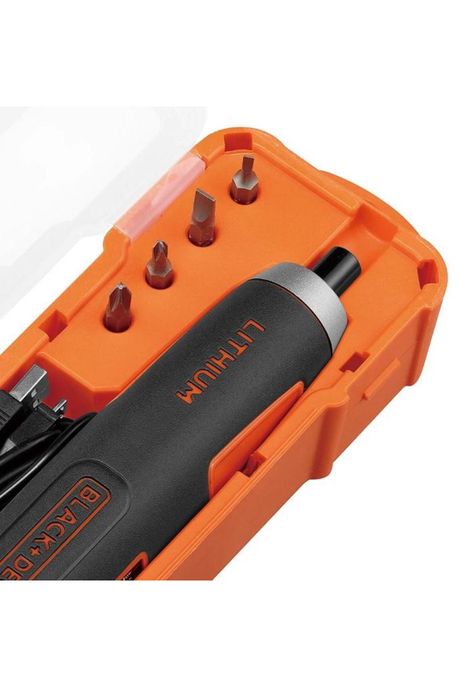 ATORNILLADOR INALÁMBRICO BLACK + DECKER  BD40K4-LA 4V + 4 ACC. +USB-4