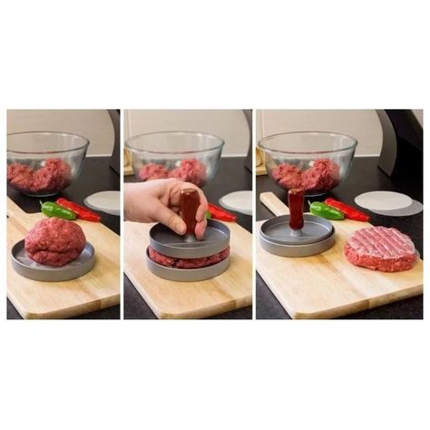 Molde Prensa Manual Par Carne De Hamburguesa Utensilio-4