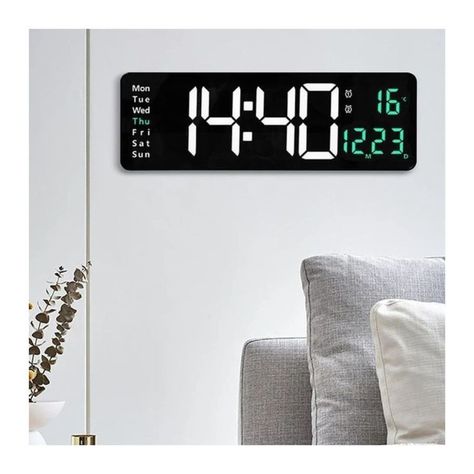 Reloj Decorativo Led Digital Grande Luz Verde -2