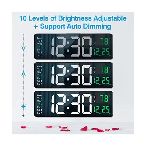 Reloj Decorativo Led Digital Grande Luz Verde -3