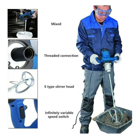 Mezclador De Cemento Pintura Irm 1200w Agitado-5