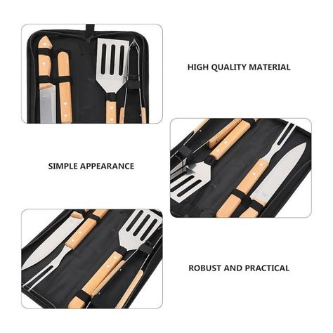Set Utensilios 4 Piezas Para Asar Parrilla Barbacoa Estuche-1