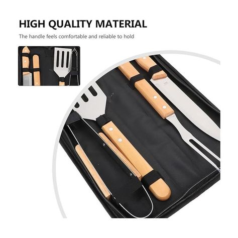 Set Utensilios 4 Piezas Para Asar Parrilla Barbacoa Estuche-2