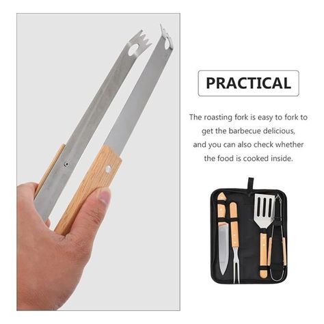 Set Utensilios 4 Piezas Para Asar Parrilla Barbacoa Estuche-3
