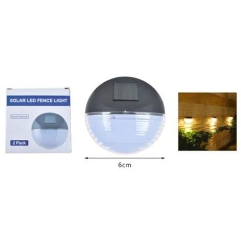 Pack 2 Lampara Solar Redonda Sensor Fotocélula Para Pared-2
