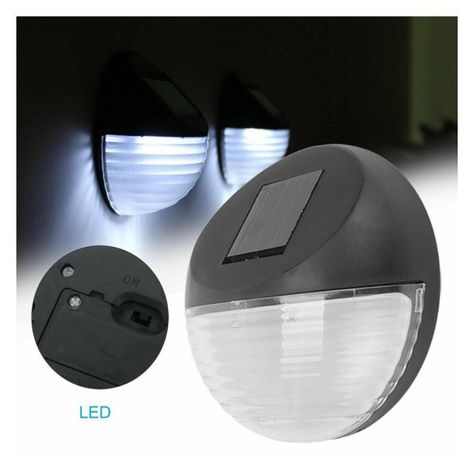 Pack 2 Lampara Solar Redonda Sensor Fotocélula Para Pared-4