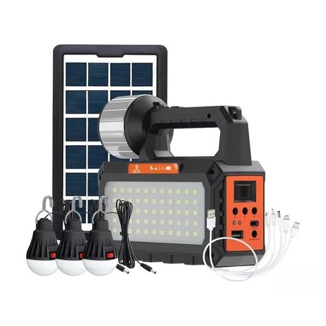 Lampara Solar y Ampolletas Linterna Portatil Radio Fm Usb-1