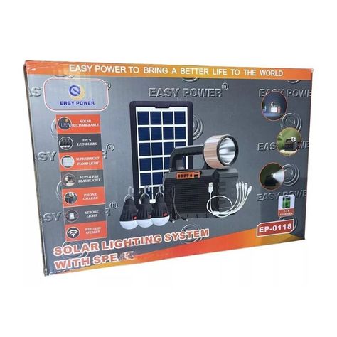 Lampara Solar y Ampolletas Linterna Portatil Radio Fm Usb-2