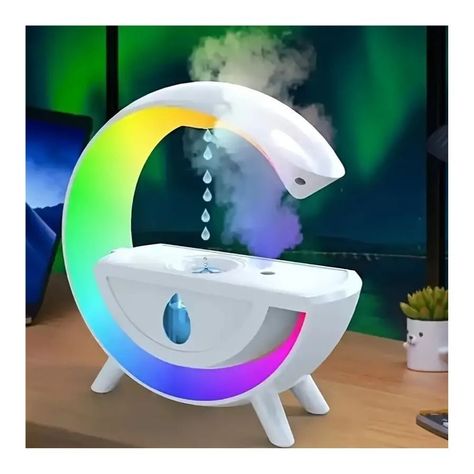 Humidificador De Aire Niebla Lampara Rgb Goteo Lluvia Usb-5