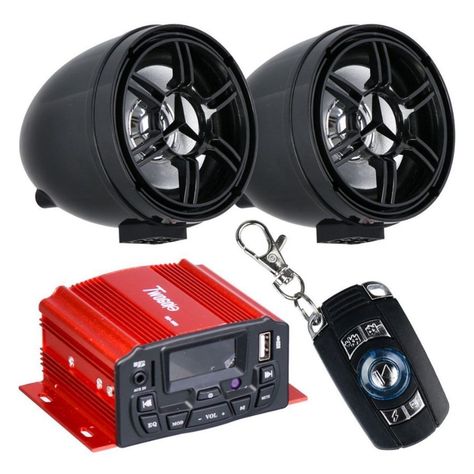 Amplificador De Moto Alarma Bluetooth Usb Control 2x25w 12v-3