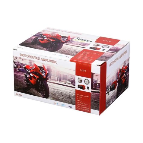 Amplificador De Moto Alarma Bluetooth Usb Control 2x25w 12v-4