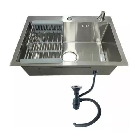 Deluxe Cocina Inoxidable Bajo Cubierta Lavaplatos 80x50x21cm-1