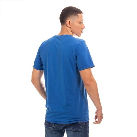 POLERA HOMBRE CUELLO REDONDO MANGA CORTA AZUL-3