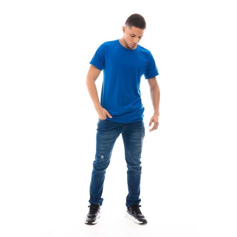 POLERA HOMBRE CUELLO REDONDO MANGA CORTA AZUL-6