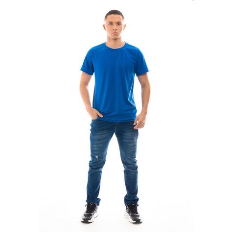 POLERA HOMBRE CUELLO REDONDO MANGA CORTA AZUL-1