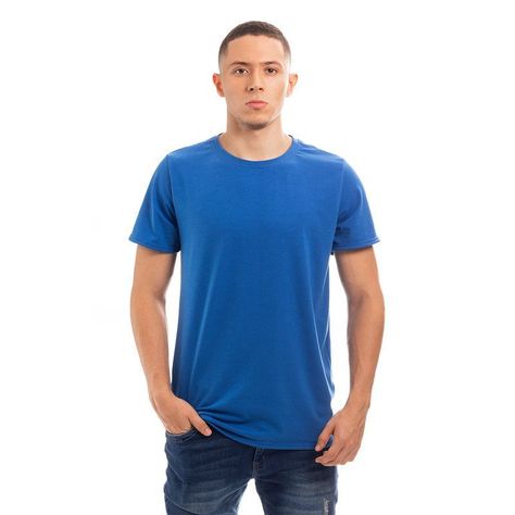 POLERA HOMBRE CUELLO REDONDO MANGA CORTA AZUL-0