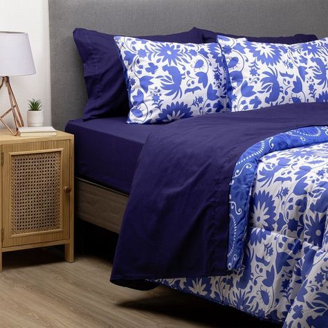 COMBO 34 PLUMON MEXICO REVERSIBLE AZUL 1.5 PLAZAS-2