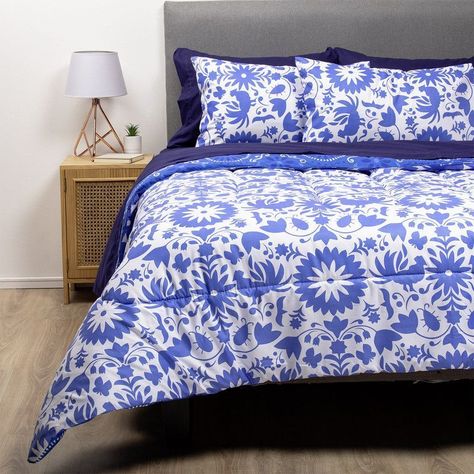 COMBO 34 PLUMON MEXICO REVERSIBLE AZUL 1.5 PLAZAS-1