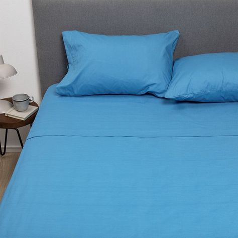 PACK 2 SABANAS ARTHOME BLANCA + CELESTE 1,5 PLAZAS-2