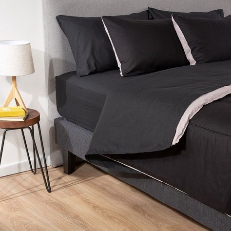 COMBO 26 PLUMON BICOLOR NEGRO GRIS 1.5 PLAZAS-1