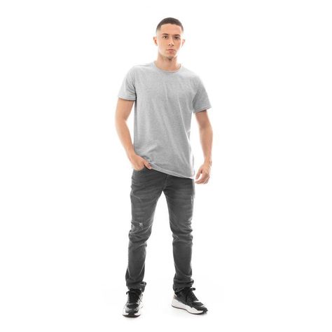 POLERA HOMBRE CUELLO REDONDO MANGA CORTA GRIS-1
