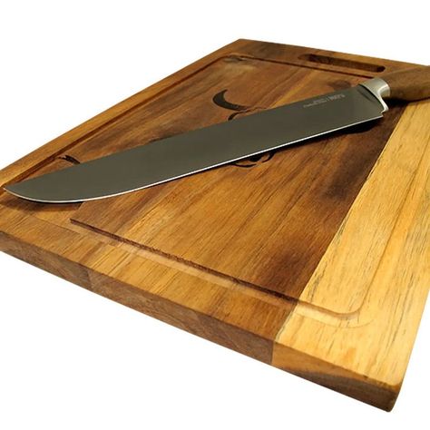 CUCHILLO CARNICERO WAYU MANGO DE MADERA ACACIA-1