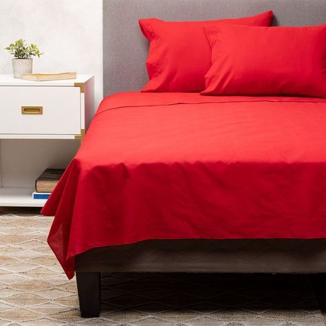 Pack 2 Almohadas + Sabana Roja 2 Plazas Arthome-0