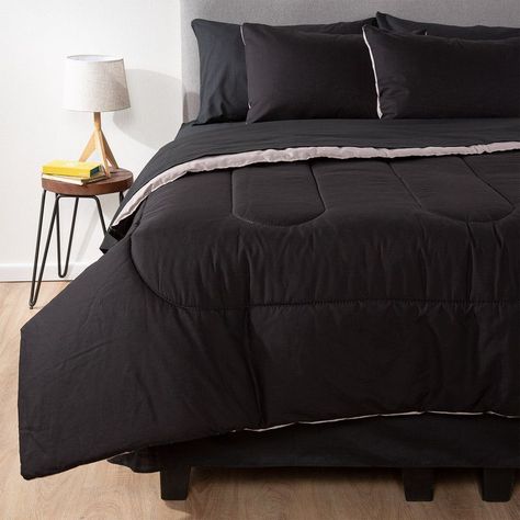 PLUMON BICOLOR ARTHOME GRIS NEGRO 1.5 PLAZAS-3