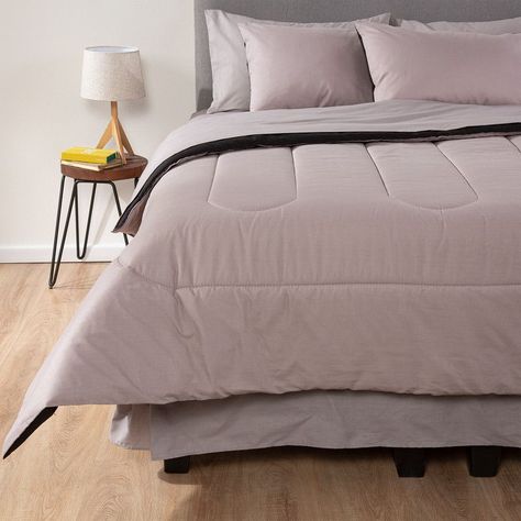 PLUMON BICOLOR ARTHOME GRIS NEGRO 1.5 PLAZAS-2
