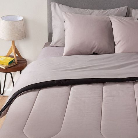 PLUMON BICOLOR ARTHOME GRIS NEGRO 1.5 PLAZAS-0