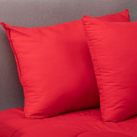 Plumon Rojo Gris 2 Pl + Pack 2 Almohadas Rojo Arthome-4