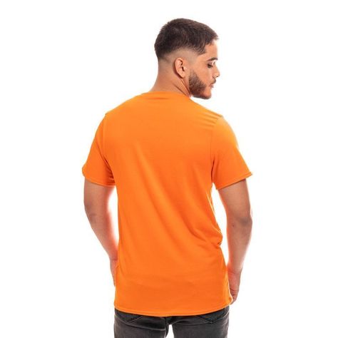 POLERA HOMBRE CUELLO REDONDO MANGA CORTA NARANJA-3